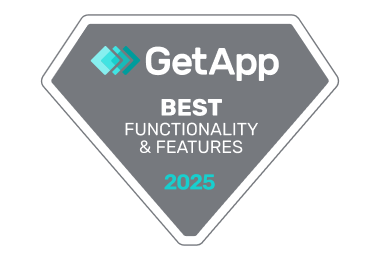 GetApp best functionality and features badge 2025